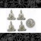 Antiqued Silver Plated Brass Buddha Charm-Pendants - Set of Four - S-C46